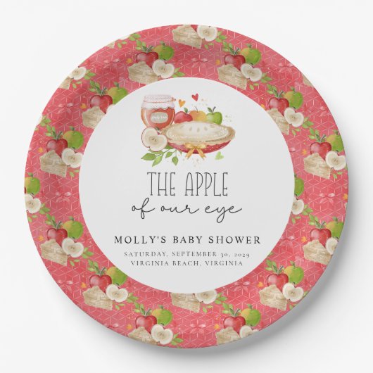 Apple van ons Eye Baby shower papier Papieren Bordje (Voorkant)