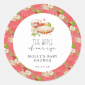Apple van ons Eye Baby shower papier Ronde Sticker (Voorkant)