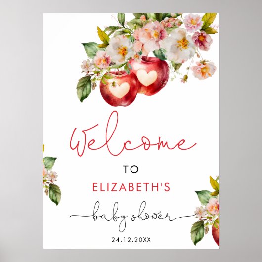 Apple van ons Eye Fruit Baby shower Welkom Poster (Voorkant)