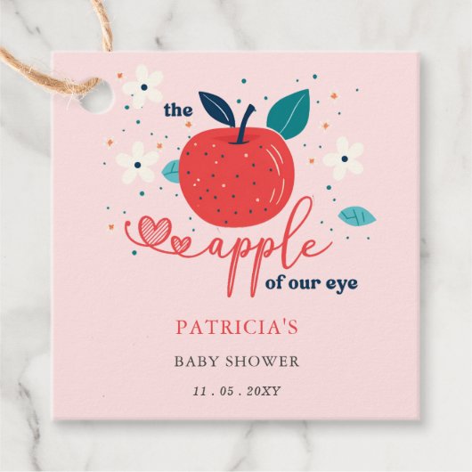 Apple van ons Eye Herfst Girl Baby shower Bedankjes Labels (Voorkant)