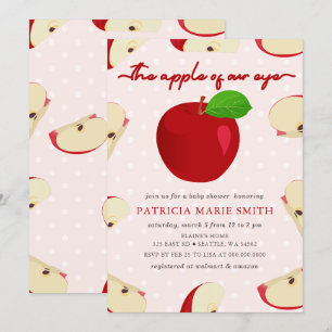 Apple van ons Eye Herfst Girl Baby shower Kaart