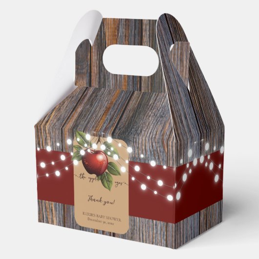Apple van ons Eye Rustic Herfst Baby shower Bedankdoosjes (Voorkant)