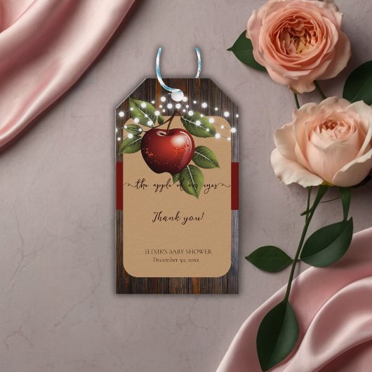 Apple van ons Eye Rustic Herfst Baby shower Cadeaulabel