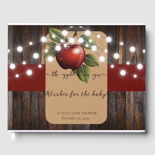 Apple van ons Eye Rustic Herfst Baby shower Gastenboek (Voorkant)