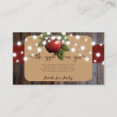Apple van ons Eye Rustic Herfst Baby shower Informatiekaartje (Voorkant)