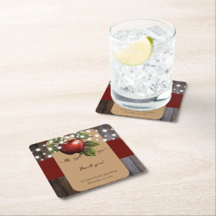 Apple van ons Eye Rustic Herfst Baby shower Kartonnen Onderzetters