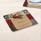 Apple van ons Eye Rustic Herfst Baby shower Kartonnen Onderzetters (Schuin)