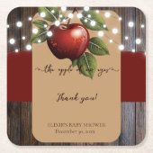 Apple van ons Eye Rustic Herfst Baby shower Kartonnen Onderzetters (Voorkant)
