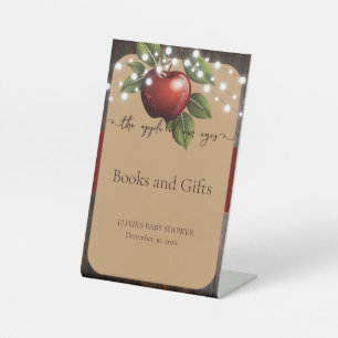 Apple van ons Eye Rustic Herfst Baby shower Reclamebord Met Voetstuk