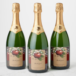 Apple van ons Eye Rustic Herfst Baby shower Sparkling Wijnetiket
