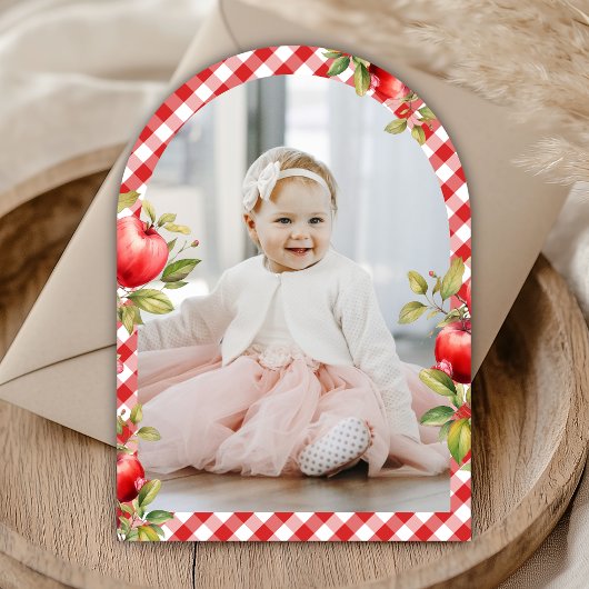 Apple van ons oog 1e foto verjaardagsfeestje kaart