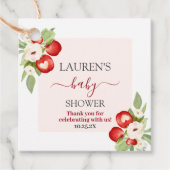Apple van ons oog Baby shower Bedankjes Labels (Voorkant)