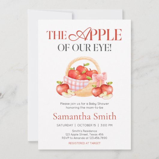Apple van ons oog Baby shower Kaart (Voorkant)