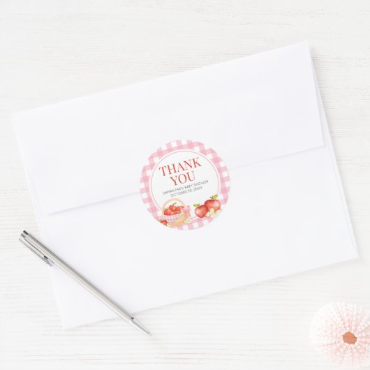 Apple van ons oog Baby shower Ronde Sticker (Envelop)