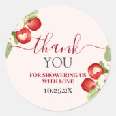 Apple van ons oog Baby shower Ronde Sticker (Voorkant)