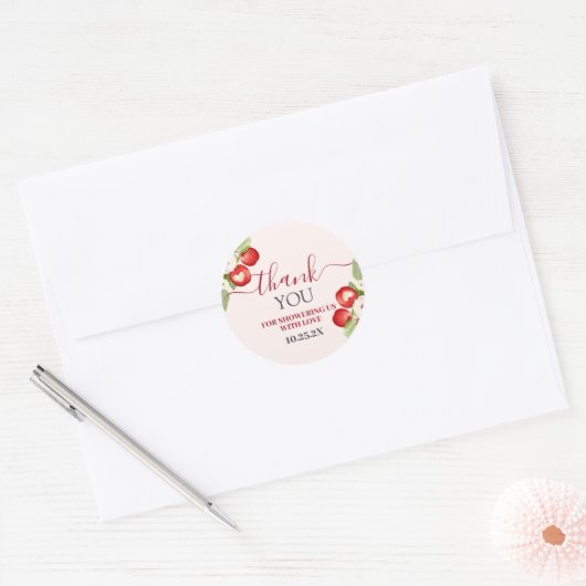 Apple van ons oog Baby shower Ronde Sticker (Envelop)