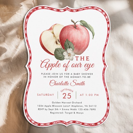 Apple van Ons Oog Baby Shower Uitnodiging