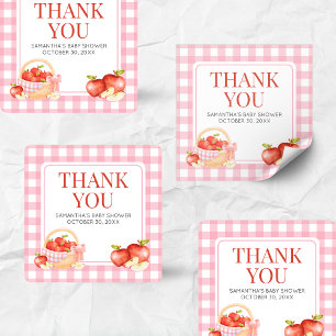 Apple van ons oog Baby shower Vierkante Sticker