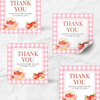 Apple van ons oog Baby shower Vierkante Sticker