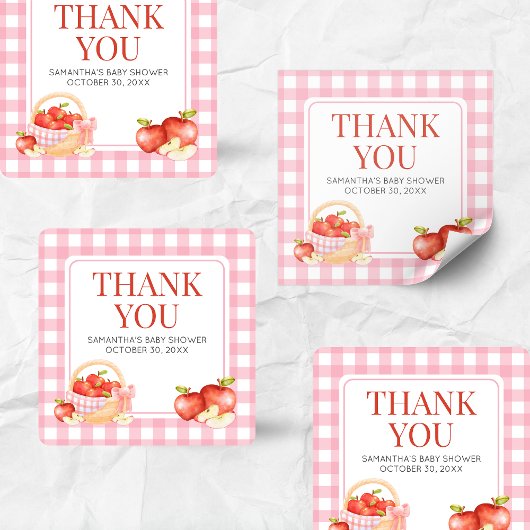 Apple van ons oog Baby shower Vierkante Sticker