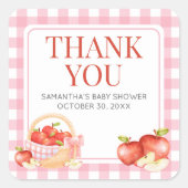 Apple van ons oog Baby shower Vierkante Sticker (Voorkant)