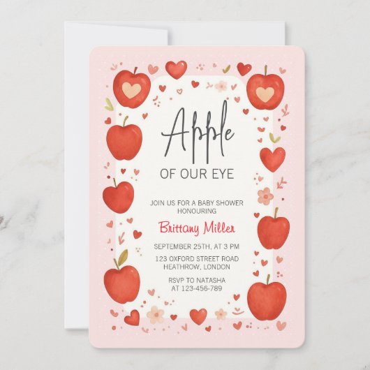 Apple van Ons Oog Herfst Baby shower Kaart (Voorkant)