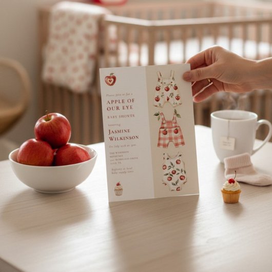 Apple van Ons Oog Rode Appel Baby Shower Uitnodigi Kaart