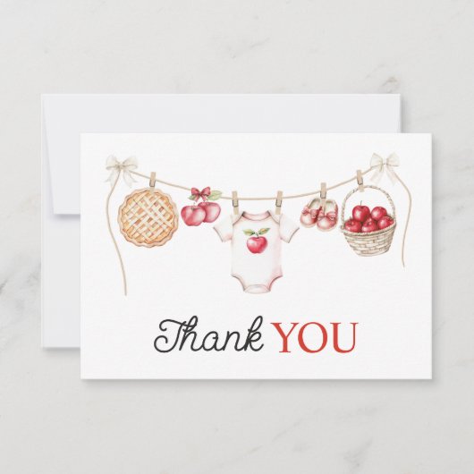 Apple van ons oogboomgaard oogst Baby shower Bedankkaart (Voorkant)