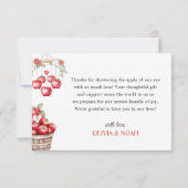 Apple van ons oogboomgaard oogst Baby shower Bedankkaart (Achterkant)