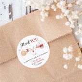 Apple van ons oogboomgaard oogst Baby shower Ronde Sticker