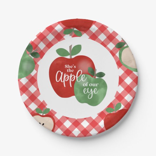 Apple van onze eerste oogdag papieren bordje (Voorkant)
