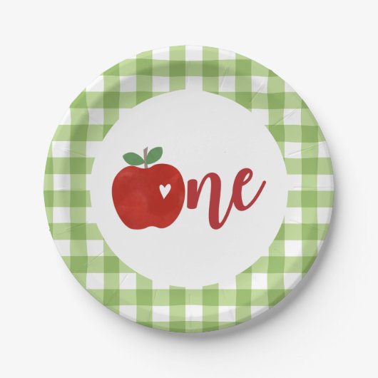 Apple van onze eerste verjaardag papieren bordje (Voorkant)