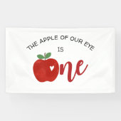 Apple van onze eerste verjaardag spandoek (Horizontaal)