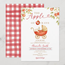 Apple van onze Eye Baby shower Carriage Invitation