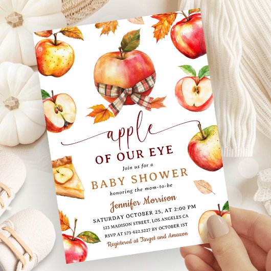 Apple van onze Eye Baby shower Herfst Gingham Kaart