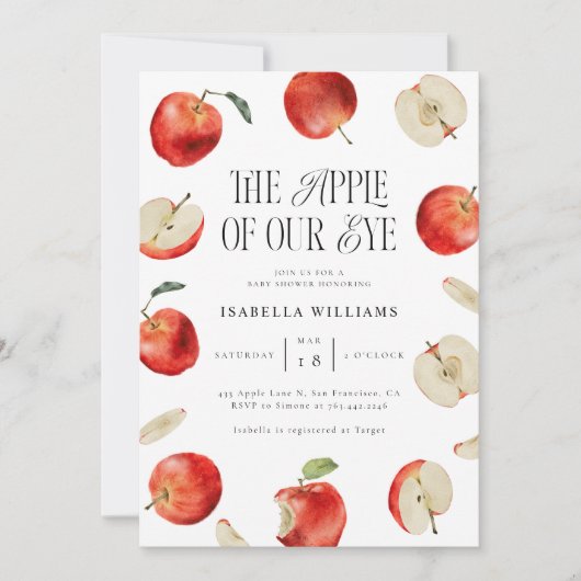Apple van onze Eye Baby shower Invitation Kaart (Voorkant)