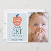 Apple van onze Eye Blue Boy Foto 1e Verjaardag Kaart (Voorkant)