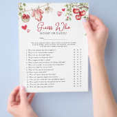 Apple van onze Eye 'Guess Who' Baby shower spel Flyer (Hand)