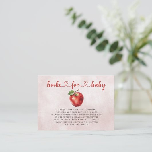 Apple van onze Eye Herfst Baby shower Book Request Informatiekaartje (Staand voorkant)