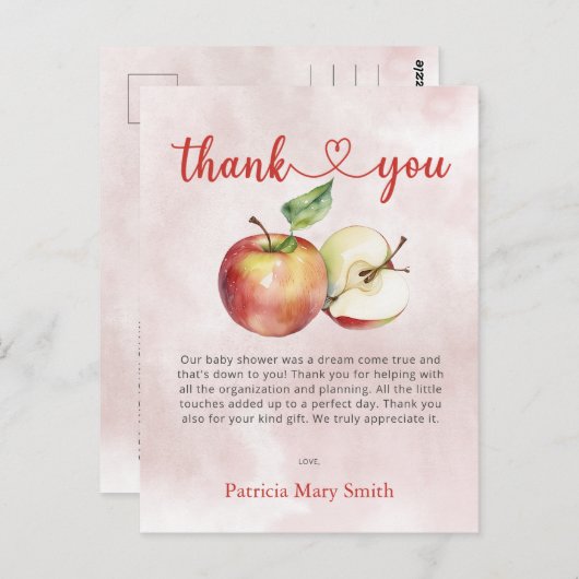 Apple van onze Eye Herfst Baby shower Dank u Briefkaart (Voorkant / Achterkant)
