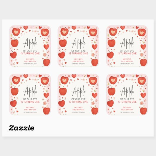 Apple van onze Eye Herfst thema Verjaardag Vierkante Sticker (Vel)