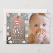 Apple van onze Eye Wood Girl Foto 1e Verjaardag Kaart (Voorkant)