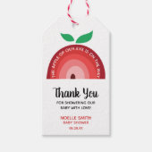 Apple van onze ogen, Apple Rainbow Baby shower Bed Cadeaulabel (Voorkant)