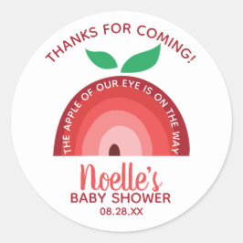 Apple van onze ogen, Apple Rainbow Baby shower Bed Ronde Sticker