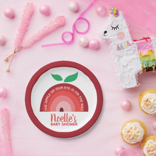 Apple van onze ogen, Apple Rainbow-Baby shower Papieren Bordje (Feest)