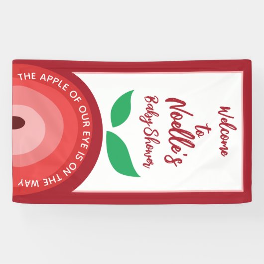 Apple van onze ogen, Apple Rainbow, Baby shower Spandoek (Horizontaal)