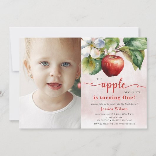 Apple van onze ogen eerste verjaardag kaart (Voorkant)