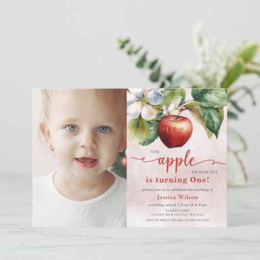 Apple van onze ogen eerste verjaardag kaart (Staand voorkant)