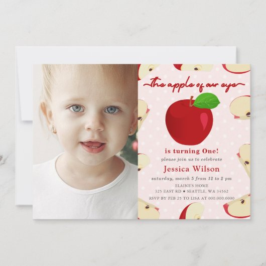 Apple van onze ogen eerste verjaardag kaart (Voorkant)