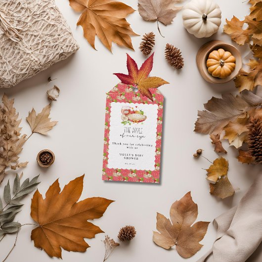 Apple van onze oog baby shower cadeaulabel